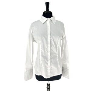 NWT Hotouch Button Down Cotton Classic Blouse | Large